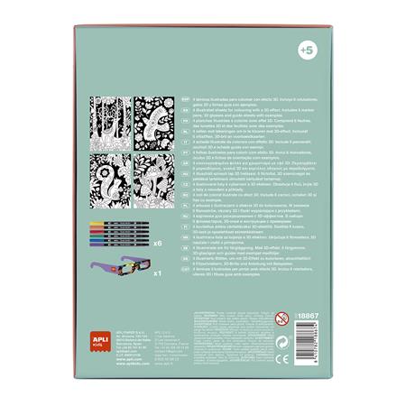 3D hatású színező szett, APLI Kids "Coloring 3D", 11 részes