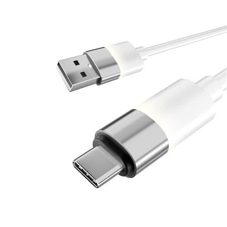Töltőkábel, USB-A - USB-C, 18W, 1 m, AVAX "CB312 Glowy", fehér