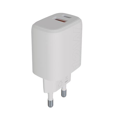Hálózati töltő, USB-A + USB-C, 12W, AVAX "CH312W Speedy", fehér