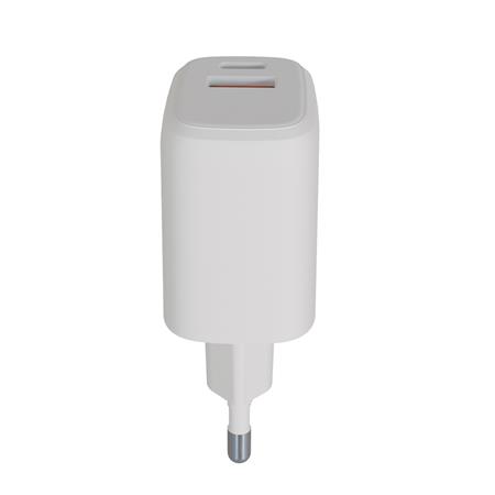 Hálózati töltő, USB-A + USB-C, 12W, AVAX "CH312W Speedy", fehér