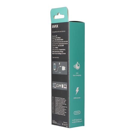 Hálózati töltő, USB-A + USB-C, 20W, AVAX "CH320 Speedy", fehér