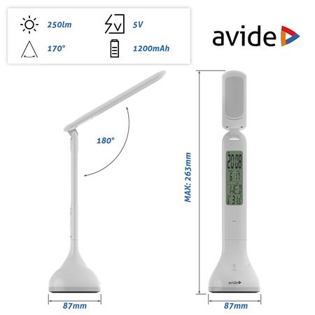 Asztali lámpa, LED, 4W, AVIDE "Calendar", fehér