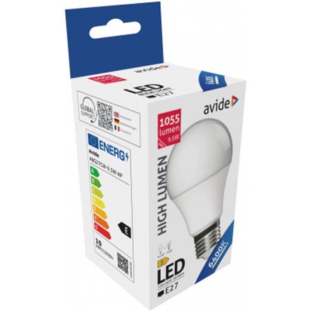 LED izzó, E27, gömb, A60, 9,5W, 1055lm, 6400K, AVIDE
