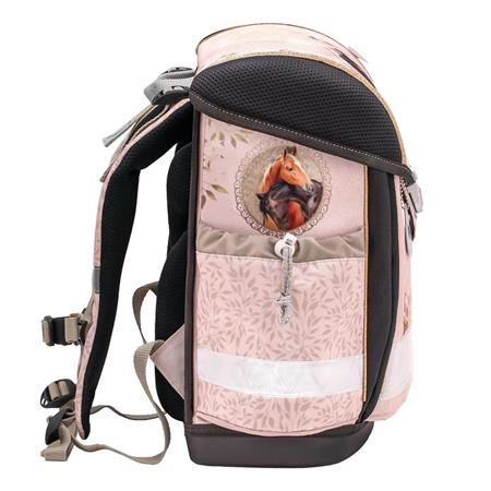 Iskolatáska, fémcsat, BELMIL "Classy Horse Chestnut", lovacska