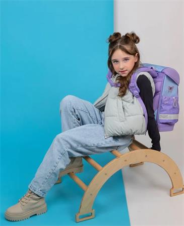 Iskolatáska, fémcsat, BELMIL "Classy Purple Blue Butterfly", pillangó