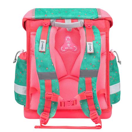 Iskolatáska, fémcsat, BELMIL "Classy Cute sloth", zöld-rózsaszín, lajhár