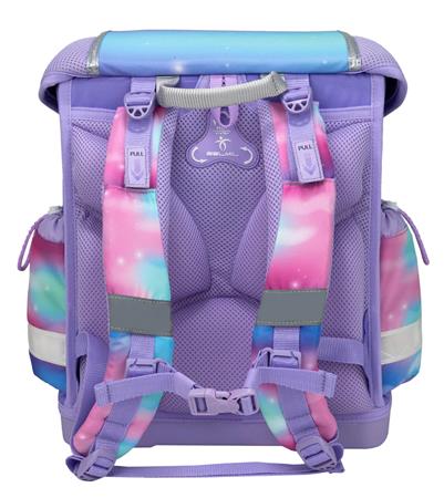 Iskolatáska, fémcsat, BELMIL "Classy Heart of the Rainbow", unikornis