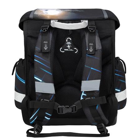 Iskolatáska, fémcsat, BELMIL "Classy Midnight Turbo", versenyautó