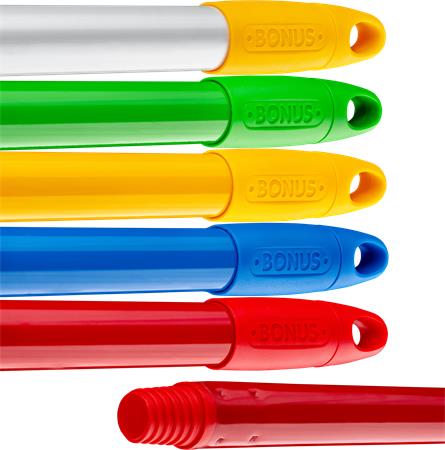 Nyél, menetes, alukróm, 140 cm, BONUS "Heavy Duty", piros