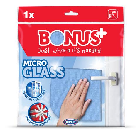 Ablaktörlő kendő, mikroszálas BONUS "MicroGLASS"