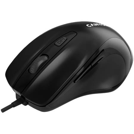 Egér, vezetékes, optikai, USB, CANYON "M-6", fekete