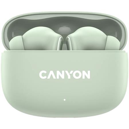 Fülhallgató, TWS vezeték nélküli, Bluetooth 5.4, CANYON "OnGo 9", zsálya