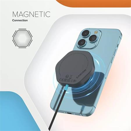 Vezeték nélküli töltő, CANYON "Hexagon 10", sötét szürke