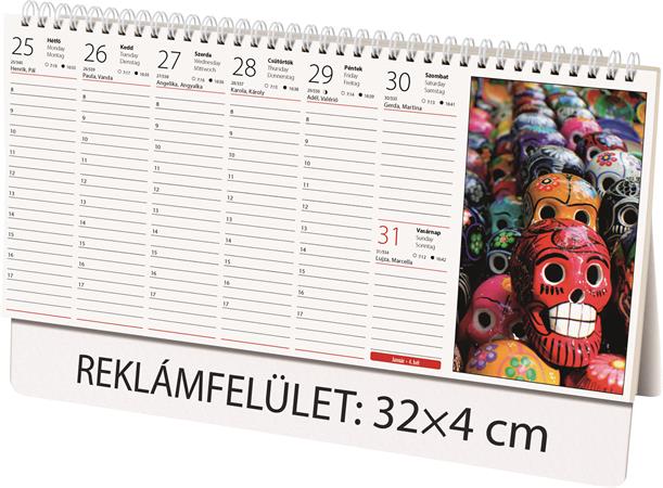 Naptár, asztali, álló, DAYLINER "Színek világa"