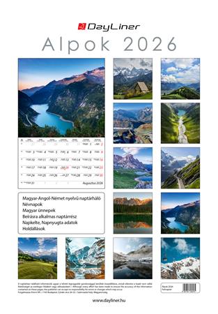 Naptár, fali, DAYLINER, "Alpok"