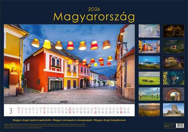 Naptár, fali, DAYLINER, "Magyarország"