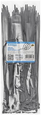 Kábelkötegelő, gyorskötöző, 4,8x300mm, DONAU "Tech", fekete