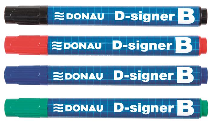 Táblamarker, 2-4 mm, kúpos, DONAU "D-signer B", piros