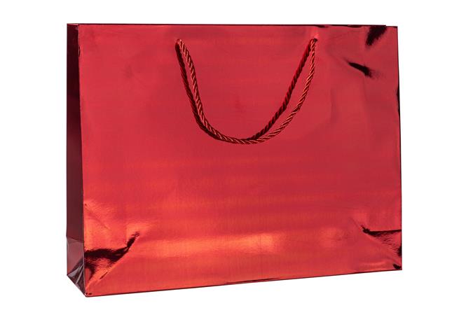 Ajándéktáska, zsinórfüles, 40x30x10 cm, DONAU "Home", vegyes metál színek