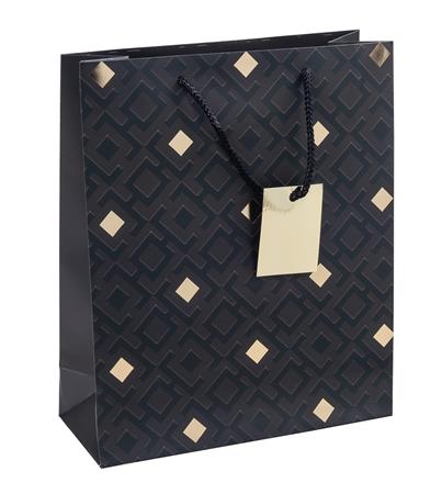 Ajándéktáska, zsinórfüles,  25x30x10cm, DONAU "Home", vegyes minta