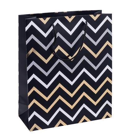 Ajándéktáska, zsinórfüles, 25x30x10 cm, DONAU "Home", vegyes minta