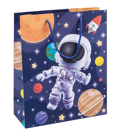 Ajándéktáska, zsinórfüles, 25x30x10 cm, DONAU "Home", vegyes gyermek minta