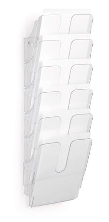 Prospektustartó, fali, álló, A4, DURABLE "FLEXIPLUS 6", áttetsző