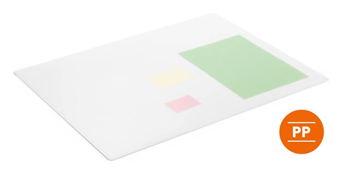 Könyökalátét, lekerekített sarkok, 500x650 mm, PP, DURABLE, áttetsző