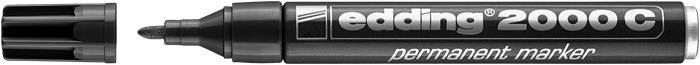 Alkoholos marker, 1,5-3 mm, kúpos, EDDING "2000", fekete