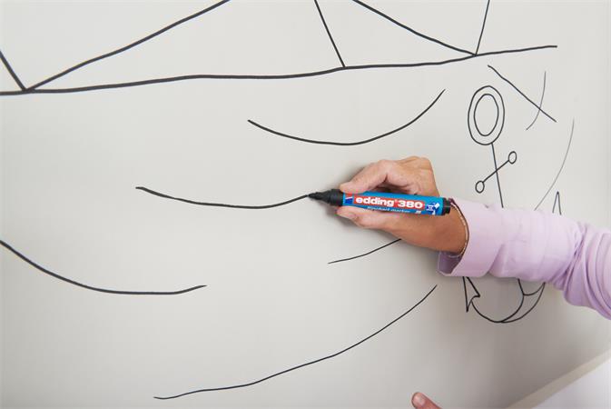 Flipchart marker, 1,5-3 mm, kúpos, EDDING "380", piros