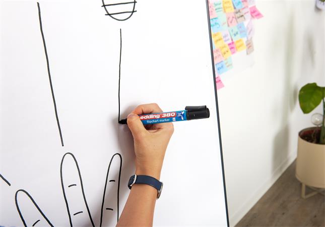 Flipchart marker, 1,5-3 mm, kúpos, EDDING "380", piros