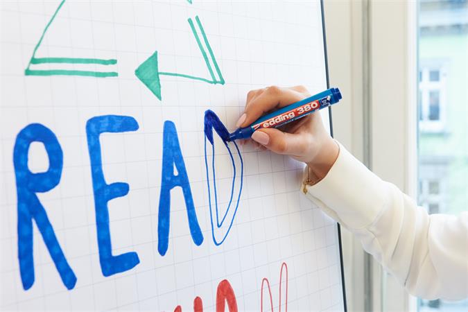 Flipchart marker készlet, 1,5-3 mm, kúpos, EDDING "380", 4 különböző szín