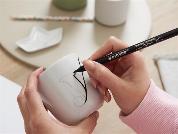 Ecsetirón készlet, porcelánra, EDDING "4200 Family color", 6 különböző szín