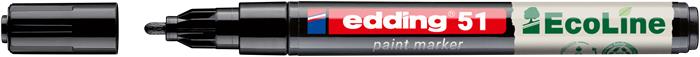 Lakkmarker, 1-2 mm, EDDING "51", fekete