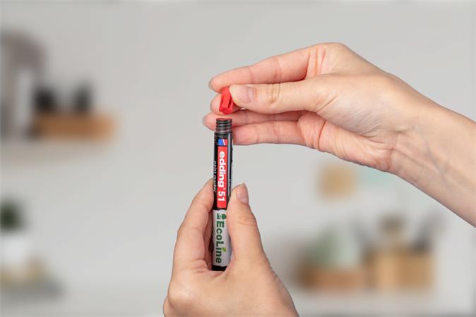 Lakkmarker, 1-2 mm, EDDING "51", fekete