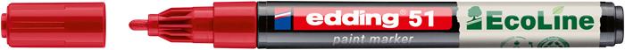 Lakkmarker, 1-2 mm, EDDING "51", piros