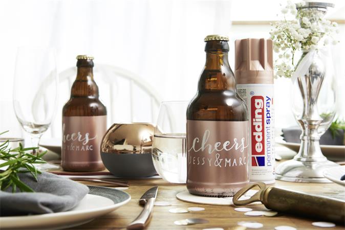 Akrilfesték spray, 200 ml, EDDING "5200", matt arany