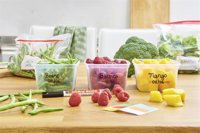 Alkoholos marker, 1 mm, kúpos, EDDING "8000 Freeze", fekete