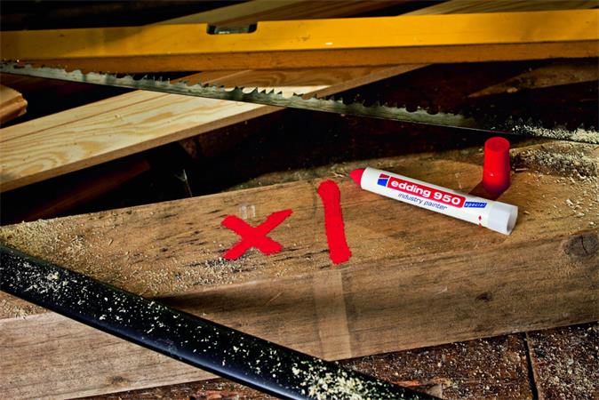 Jelölő marker, 10 mm, kúpos, EDDING "950", piros