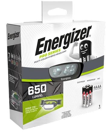 Fejlámpa, LED, 4xAAA, ENERGIZER „Pro Series Multicolor”