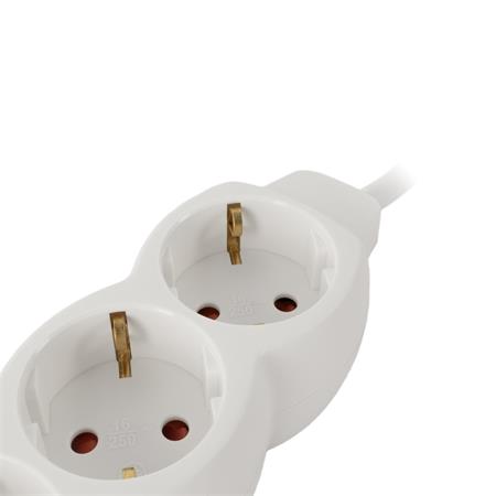 Elosztósor, 5 aljzat, 3 m, ENTAC, fehér