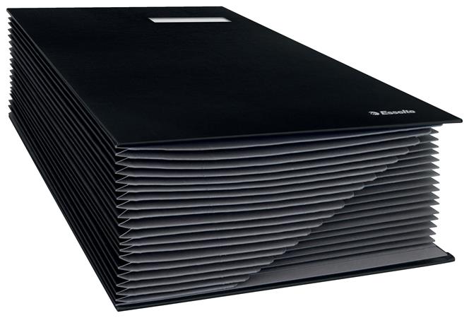 Aláírókönyv, A4, 20 részes, karton, ESSELTE, fekete