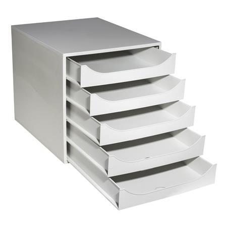 Irattároló, műanyag, 5 fiókos, EXACOMPTA "Ecobox Office", szürke