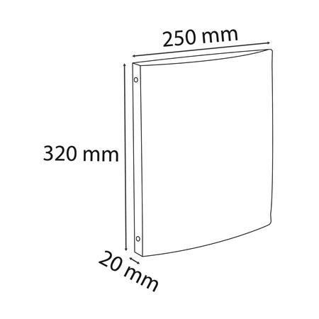 Gyűrűs könyv, 4 gyűrű, 20 mm, A4, PP, címkével, EXACOMPTA, fehér