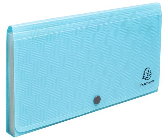 Harmonikamappa, 260x140 mm, PP, 7 rekeszes, EXACOMPTA "Pop`NCo", ciánkék