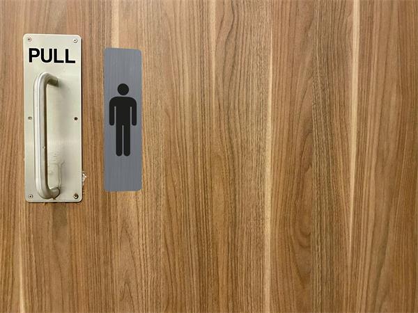 Információs tábla, öntapadó,4,4x16,5 cm, alumíniumhatású, EXACOMPTA, "Női"