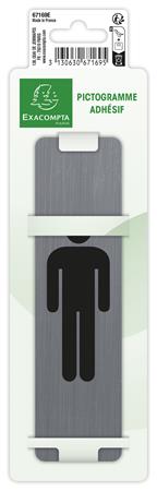 Információs tábla, öntapadó,4,4x16,5 cm, alumíniumhatású, EXACOMPTA, "Férfi"