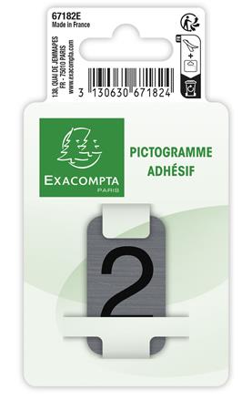 Információs tábla, öntapadó, 2,5x4,4 cm, alumíniumhatású, EXACOMPTA, 2-es