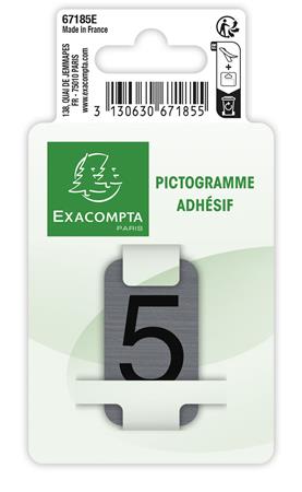 Információs tábla, öntapadó, 2,5x4,4 cm, alumíniumhatású, EXACOMPTA, 5-ös