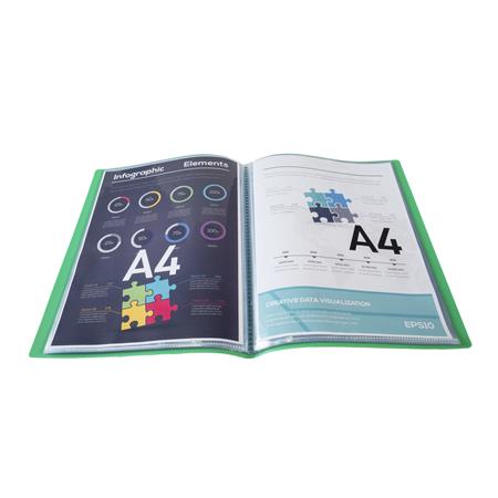 Bemutatómappa, 30 zsebes, A4, EXACOMPTA "Opak", zöld